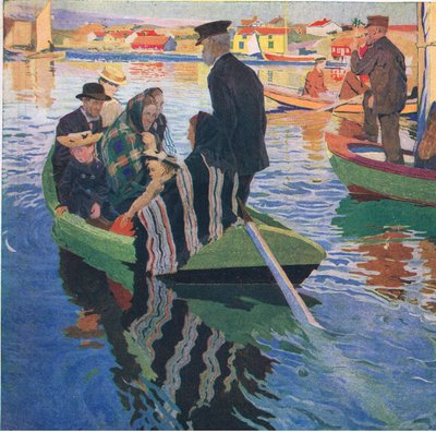 Church Goers in Boats by Carl Wilhelm Wilhelmson